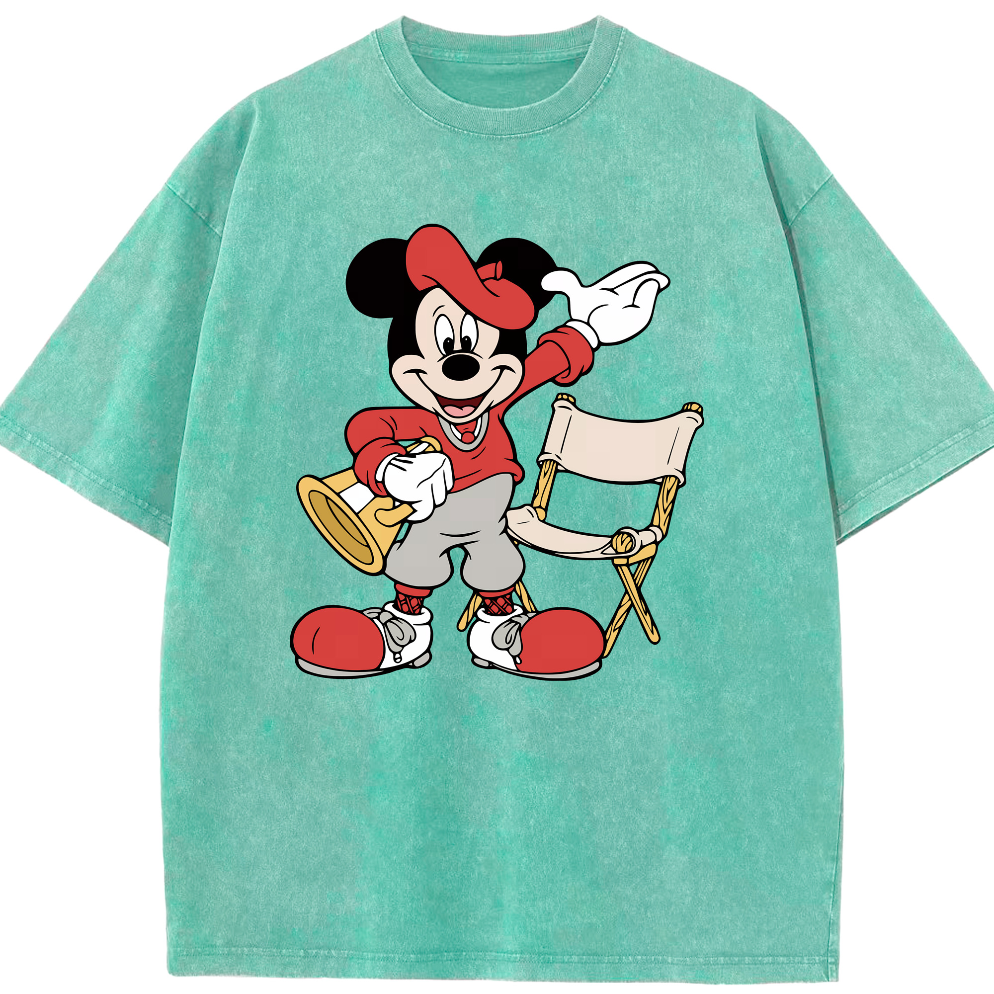 ミッキーマウス Mickey Mouse 綿100% ヴィンテージ風 半袖Tシャツ（フロントプリント）